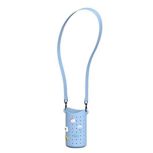 Porta Borraccia in Silicone con Charms Intercambiabili - Blu