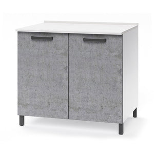 Base per cucina componibile da 80 cm con ante, realizzata in legno 100% MADE IN ITALY colore Cemento