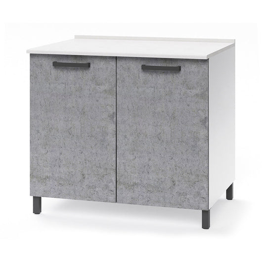 Base per cucina componibile da 80 cm con ante, realizzata in legno 100% MADE IN ITALY colore Cemento