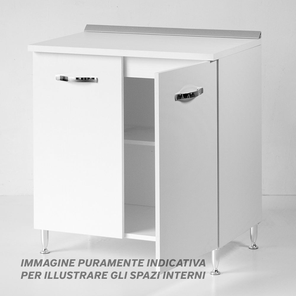 Base per cucina componibile da 80 cm con ante, realizzata in legno 100% MADE IN ITALY colore Olmo