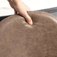 Set 4 Sedie da Pranzo Stile Vintage in Finta Pelle PU con Seduta Ampia e Gambe in Acciaio, Marrone