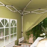 Gazebo Tendone da Ricevimento Pieghevole 3 x 3 x 2,73 m con Finestre e Sacca per il Trasporto, Sabbia