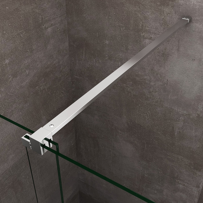 Parete Doccia 8 Mm Walk In Scorrevole Reversibile Altezza 200 Cm.150 regolabile 146-150 cm