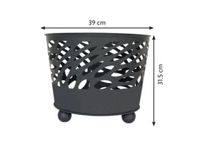 Braciere Per Esterno Giardino In Ferro Ghisa Porta Legna Modello Canberra