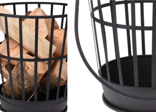 Braciere Per Esterno Giardino In Ferro Ghisa Porta Legna Modello Quebec