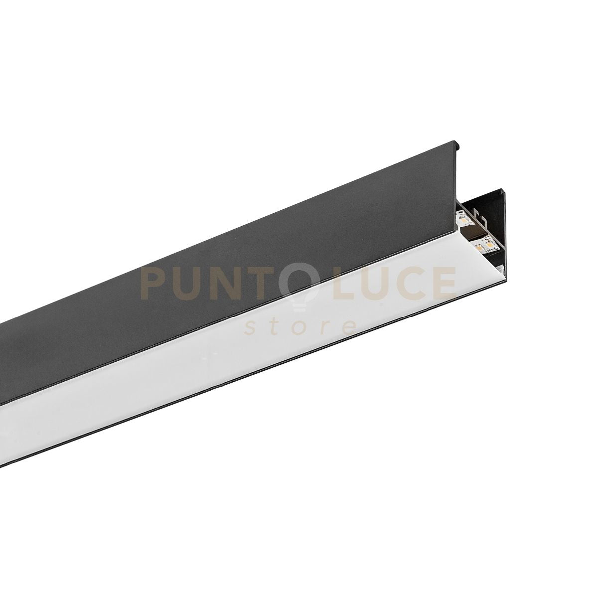 BRASILIA 2MT - SISTEMA MODULARE SEZIONABILE SOFFITTO/PARETE/SOSPENSIONE  MT2 NERO OPACO