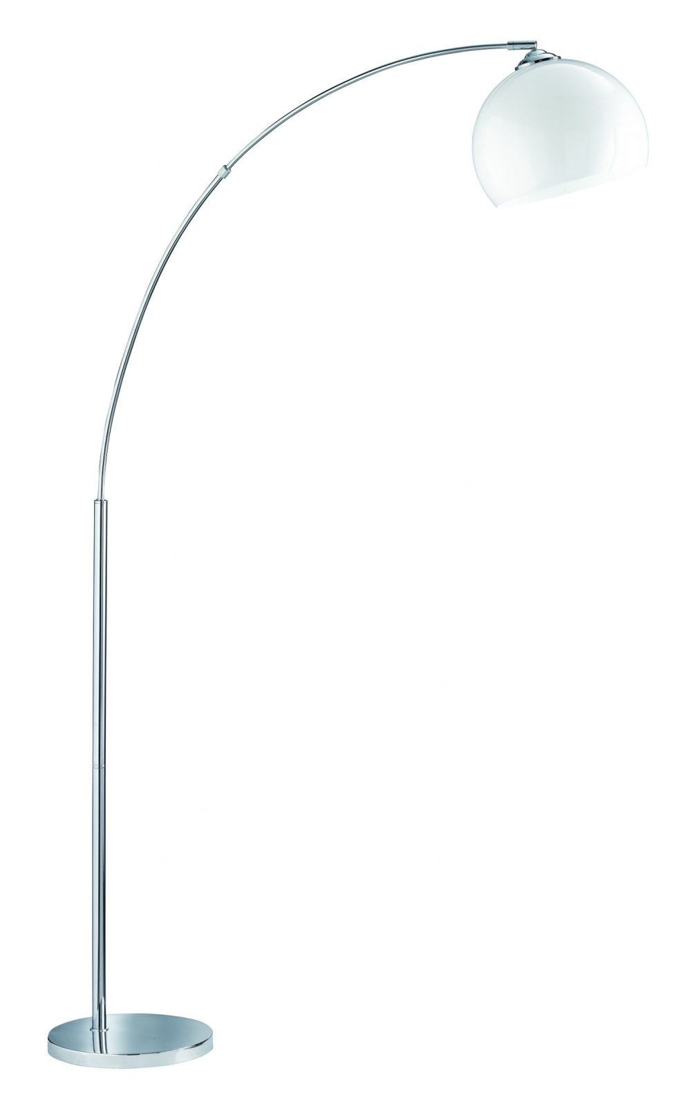BRASILIA PIANTANA ARCO CROMO DIFFUSORE BIANCO H.180CM 1 LUCE ATTACO E27