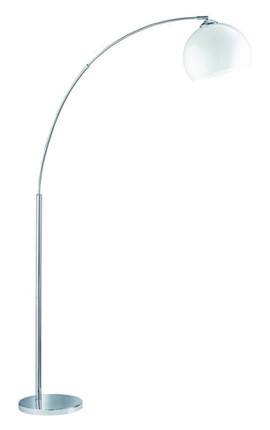 BRASILIA PIANTANA ARCO CROMO DIFFUSORE BIANCO H.180CM 1 LUCE ATTACO E27