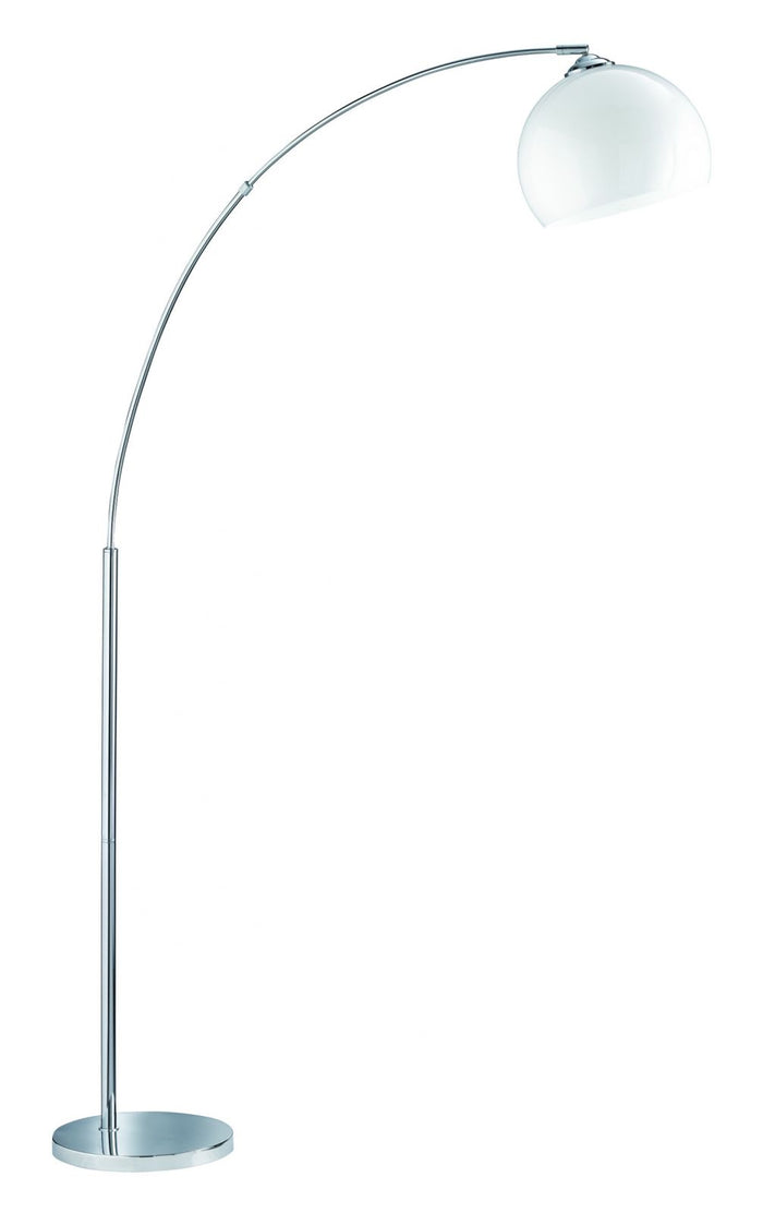 BRASILIA PIANTANA ARCO CROMO DIFFUSORE BIANCO H.180CM 1 LUCE ATTACO E27
