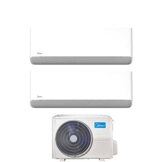 Climatizzatore Condizionatore Midea Dual Split Inverter serie BREEZELESS E 9+9 con M2OG-14HFN8-Q R-32 Wi-Fi Integrato 9000+9000