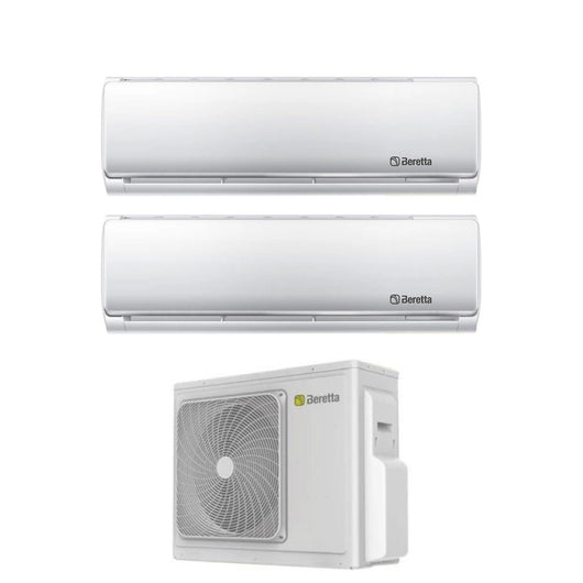 Climatizzatore Condizionatore Beretta Dual Split Inverter serie BREVA 9+12 con 18000-2 R-32 Wi-Fi Optional 9000+12000