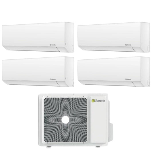 Climatizzatore Condizionatore Beretta Quadri Split Inverter serie BREVA E 9+9+9+9 con 24000-4 R-32 Wi-Fi Optional 9000+9000+9000+9000