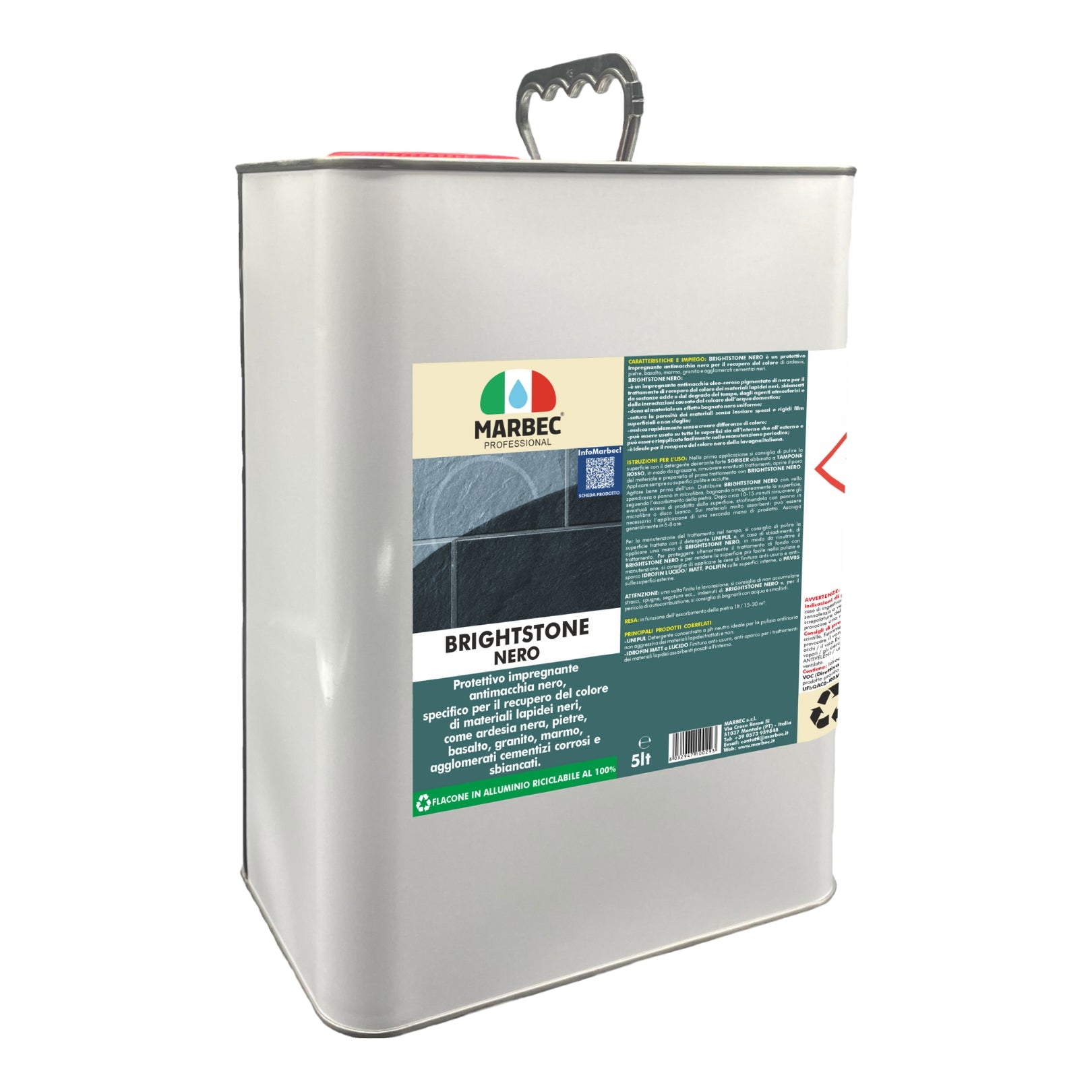 Cera per ardesia nera e pietre BRIGHTSTONE NERO   5LT