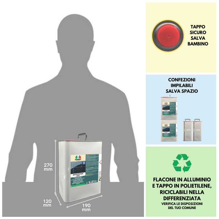 Cera per ardesia nera e pietre BRIGHTSTONE NERO   5LT