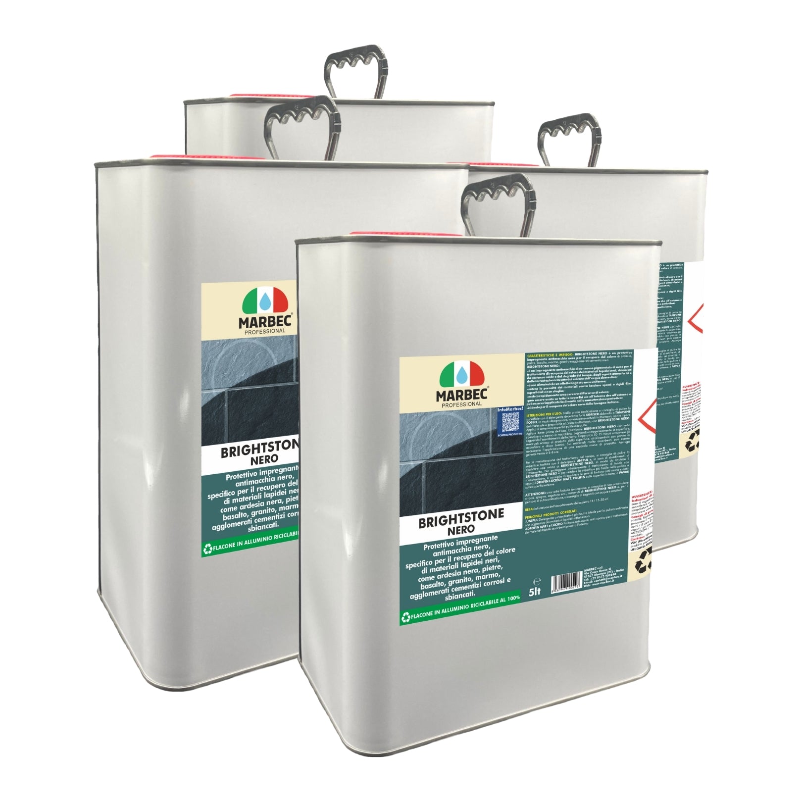 Cera per ardesia nera e pietre BRIGHTSTONE NERO   5LTx4Pz