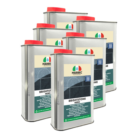 Cera per ardesia nera e pietre BRIGHTSTONE NERO   1LTx6Pz