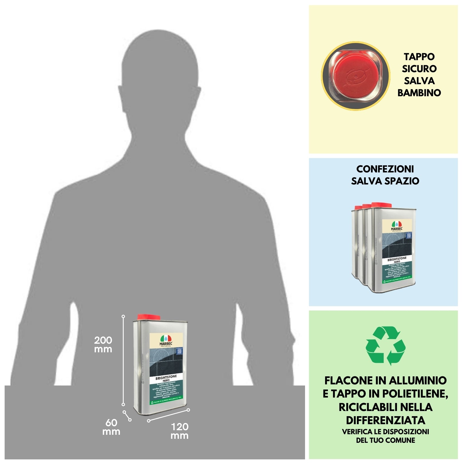 Cera per ardesia nera e pietre BRIGHTSTONE NERO   1LTx6Pz