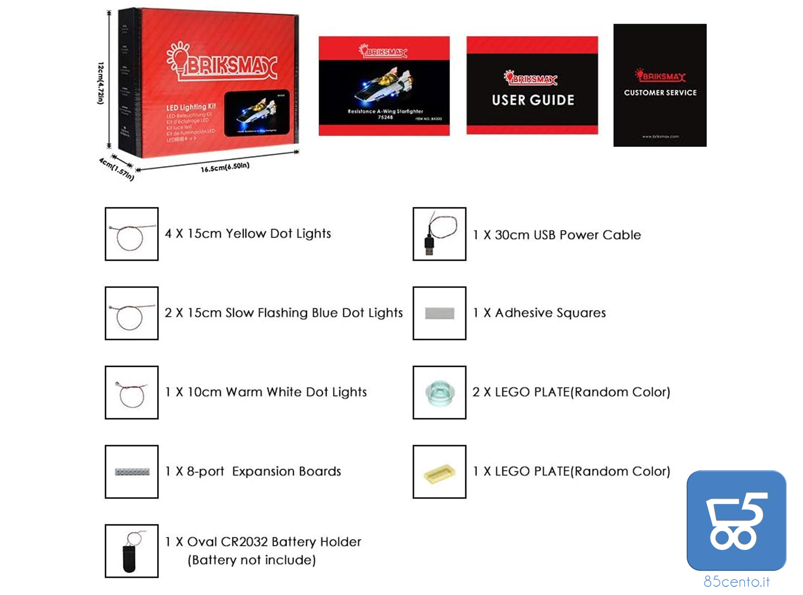 BRIKSMAX Kit di Illuminazione a LED per Resistance A-Wing Starfighter 75248 LEGO NON INCLUSI