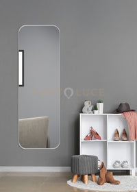 BRITTA SPECCHIO DA PARETE CON CORNICE SPORGENTE CON GANCI X INSTALLAZIONE ORIZZONTALE E VERTICALE 50X150 ARGENTO