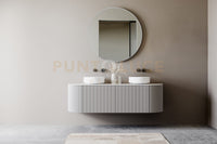 BRITNEY SPECCHIO DA PARETE ROTONDO CON CORNICE SPORGENTE D.80CM ARGENTO