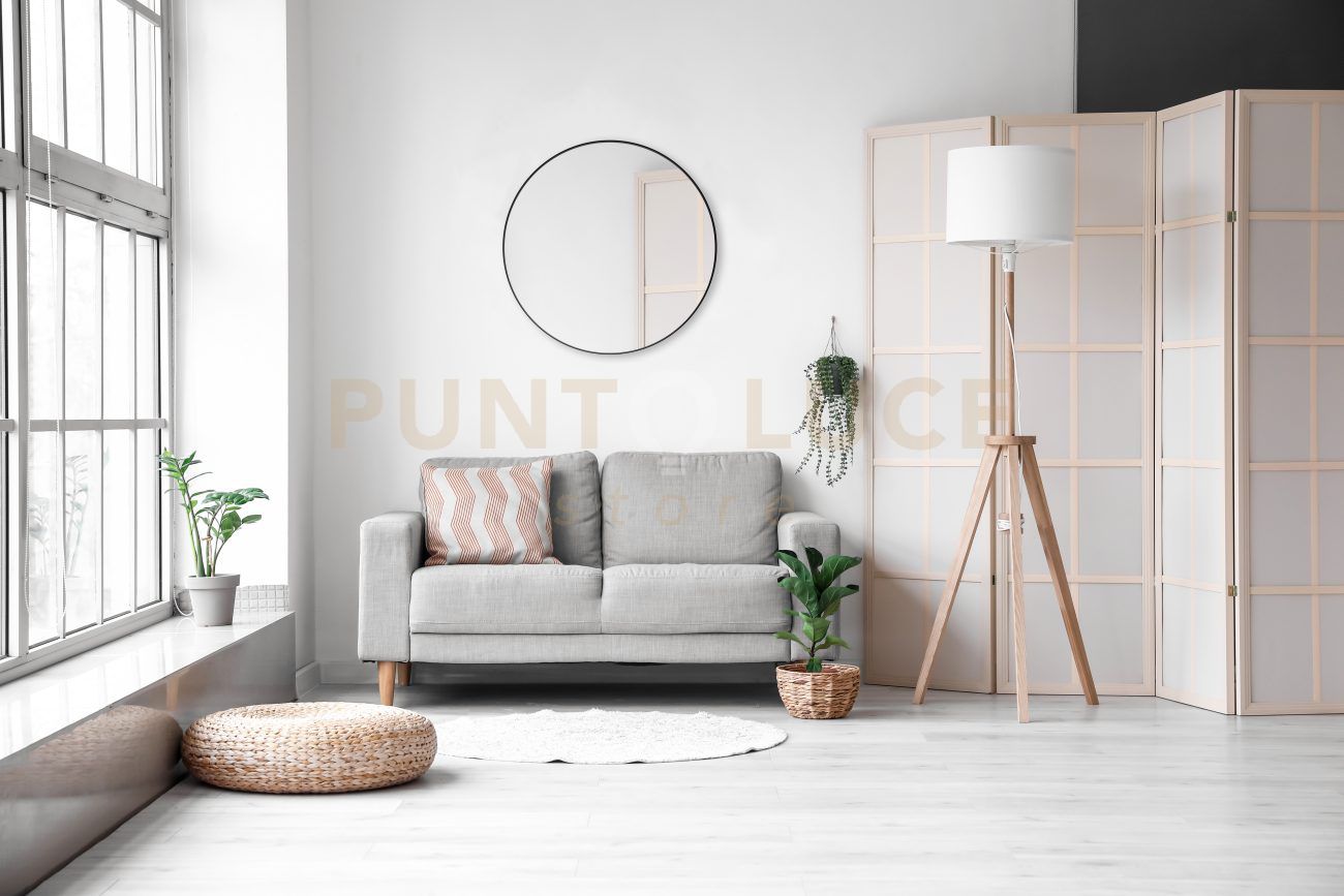 BRITTA SPECCHIO DA PARETE ROTONDO CON CORNICE SPORGENTE D.80CM NERO