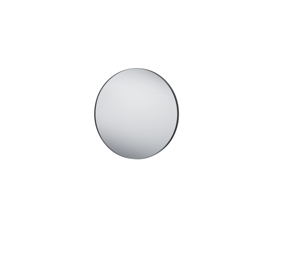 BRITTA SPECCHIO DA PARETE ROTONDO CON CORNICE SPORGENTE D.80CM NERO