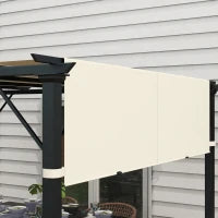 Copertura per Gazebo Pergola 3x3 m in Poliestere con Tasche e Cinghie, 488x122 cm, Bianco Crema