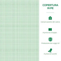 Serra Piccola con 2 Finestrelle Laterali e Finestra Centrale, in Acciaio, PE e PP, 240x90x90 cm, Verde