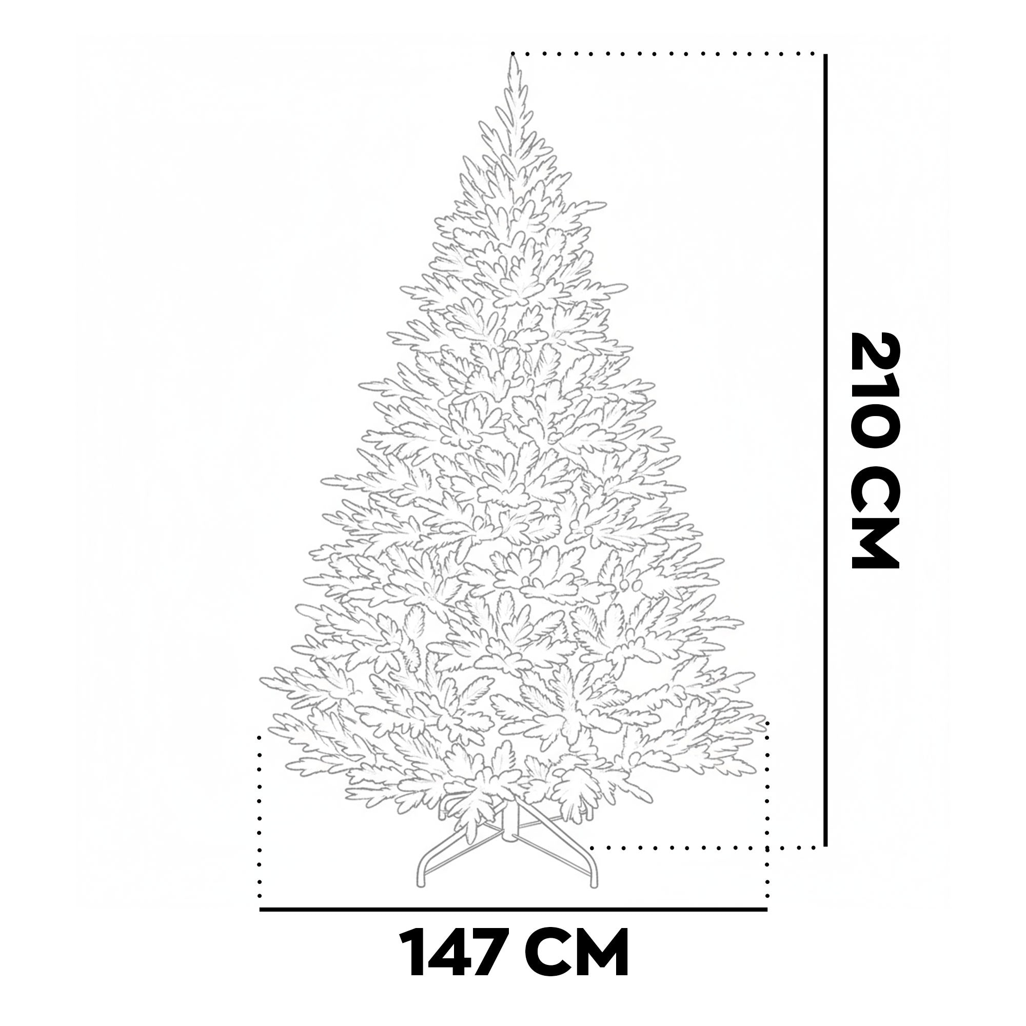Minstix - Albero di Natale Tradizionale in PE e PVC Ø147x210H cm, 1466 Punte