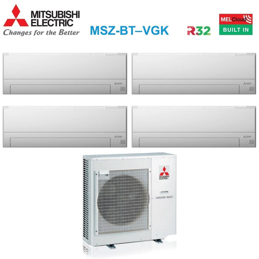 Condizionatore Quadri Split Mitsubishi Electric MSZ-BT 9+9+9+9 con MXZ-4F72VF R-32 Wi-Fi Integrato