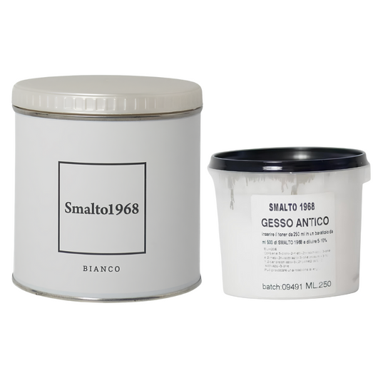 Smalto1968 base acqua gesso antico shabby chic finitura opaca multicolore l 0.5 *** colore- bianco, confezione 1
