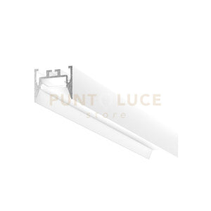 BUCAREST G  - PROFILO IN ALLUMINIO SEZIONABILE CON DIFFUSORE AD INCASTRO BIANCO PARETE/SOFFITTO/SOSPENSIONE MT2 COLORE BIANCO