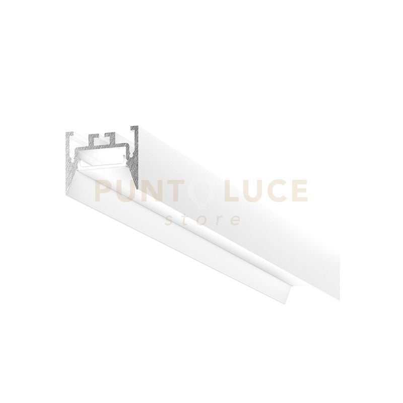 BUCAREST G  - PROFILO IN ALLUMINIO SEZIONABILE CON DIFFUSORE AD INCASTRO BIANCO PARETE/SOFFITTO/SOSPENSIONE MT2 COLORE BIANCO