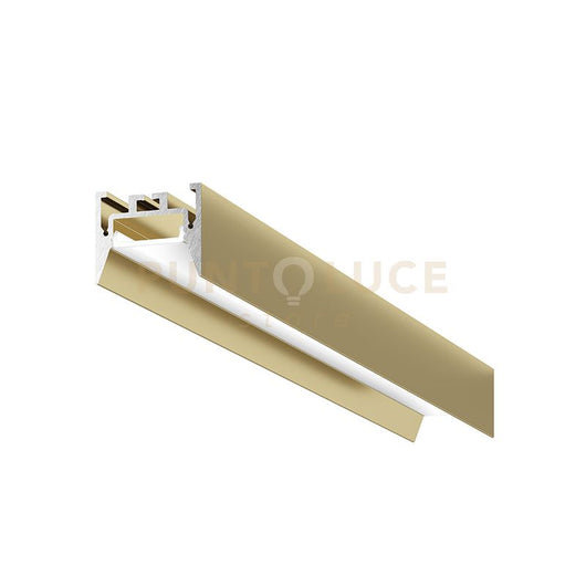 BUCAREST G  - PROFILO IN ALLUMINIO SEZIONABILE CON DIFFUSORE AD INCASTRO BIANCO PARETE/SOFFITTO/SOSPENSIONE MT2 COLORE ORO