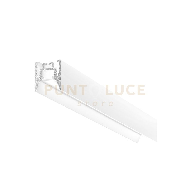 BUCAREST P - PROFILO IN ALLUMINIO SEZIONABILE CON DIFFUSORE AD INCASTRO BIANCO PARETE/SOFFITTO/SOSPENSIONE MT2 COLORE  BIANCO