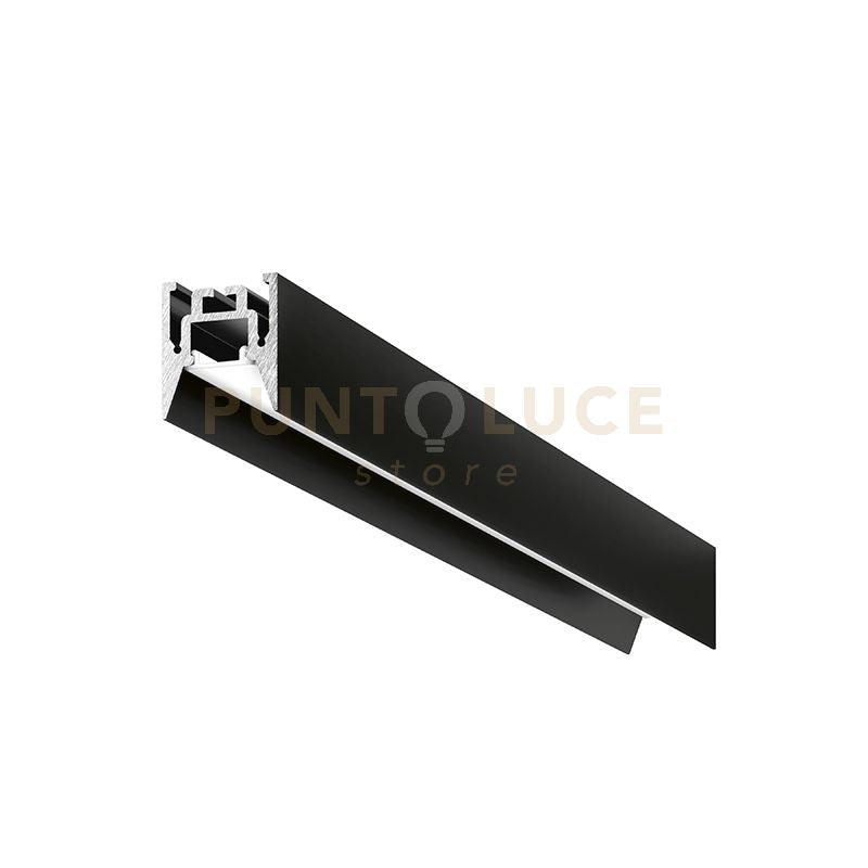 BUCAREST P - PROFILO IN ALLUMINIO SEZIONABILE CON DIFFUSORE AD INCASTRO BIANCO PARETE/SOFFITTO/SOSPENSIONE MT2 COLORE NERO