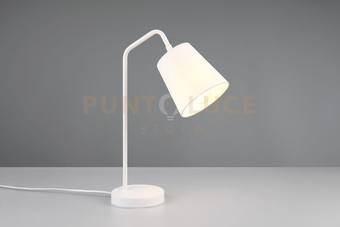 BUDDY LAMPADA DA TAVOLO METALLO BIANCO CON PARALUME BIANCO H. 45CM 1 LUCE ATTACCO E27
