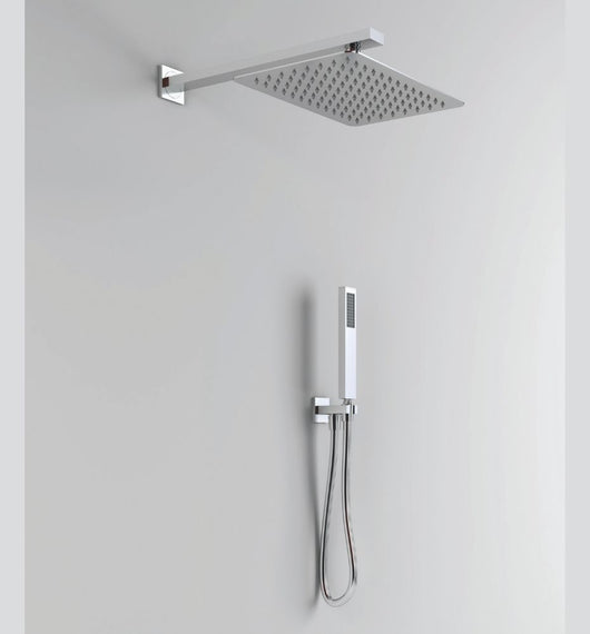 Kit doccia rettangolare 30x20 cm completo soffione braccio presa acqua doccetta laccio *** tipo di accessorio soffion...