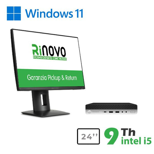 BUNDLE PC MINI HP 600-800 G3 INTEL CORE I5-9GEN. + MONITOR HP 24" RNZ24N (RNBUNDLE38) PICK & RETURN