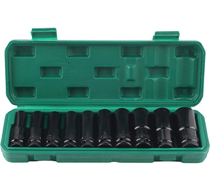 BUSSOLE BOCCOLE PER PISTOLA AVVITATORE PNEUMATICO SET 10 PZ 1/2" DA 8 A 24MM