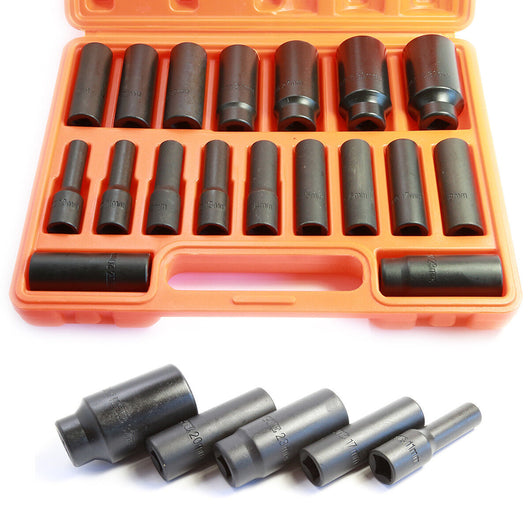BUSSOLE BOCCOLE PER PISTOLA AVVITATORE PNEUMATICO SET 18PZ DA 1/2'' DA 10 A 32MM