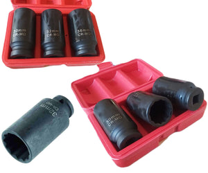 BUSSOLE BOCCOLE PER PISTOLA AVVITATORE PNEUMATICO SET 3 PZ 1/2" DA 30 A 36MM