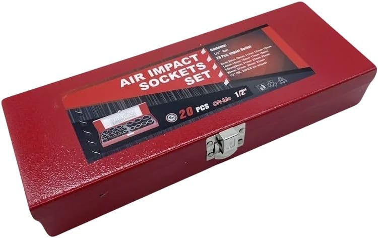 BUSSOLE BOCCOLE PER PISTOLA AVVITATORE PNEUMATICO SET KIT 20 PZ DA 1/2" 8-32MM