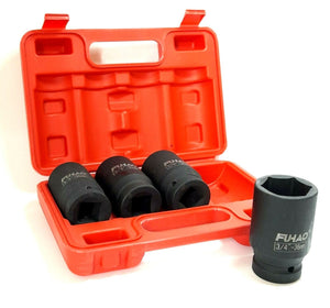 BUSSOLE BOCCOLE PER PISTOLA AVVITATORE PNEUMATICO SET KIT 4 PZ 3/4" DA 30 A 36MM