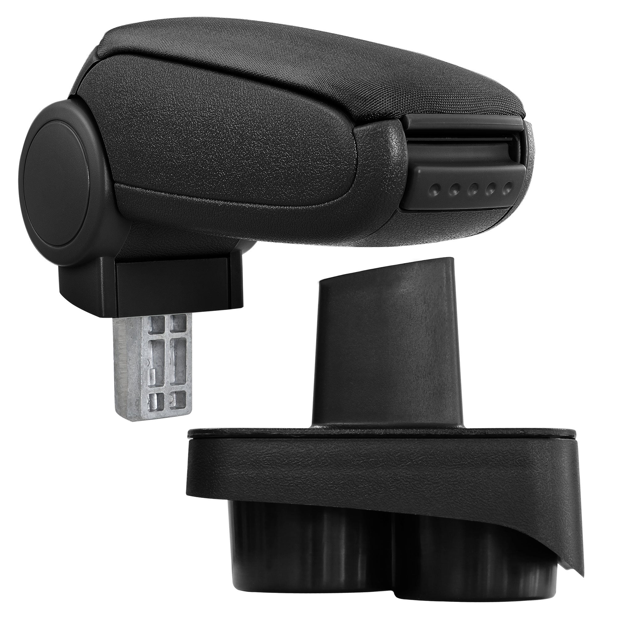 [pro.tec] Bracciolo centrale - Poggiabraccio con vano portaoggetti - imbottito - in tessuto - nero - Skoda Fabia 1 6Y,