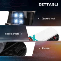 Moto Elettrica per Bambini 3-5 Anni in PP e Metallo con Rotelle, Clacson e Musica, 86x44x58 cm, Bianca e Nera