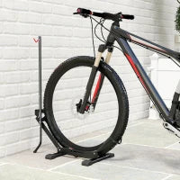 Rastrelliera per Bici Regolabile con Tubo di Supporto, in Acciaio e Plastica, 75x41x71-81 cm, Nero