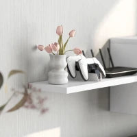 Set Mobile TV e Armadietto a Muro con 7 Ripiani e Scaffale Aperto, in Legno, 120x41x43.3 cm, Bianco e color Legno