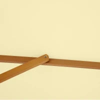 Ombrellone da Giardino 2.5x2.3 m a 6 Stecche in Legno Laccato e Poliestere, Beige
