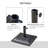 Basamento per Ombrellone da Giardino in Resina e Acciaio Stile Vintage